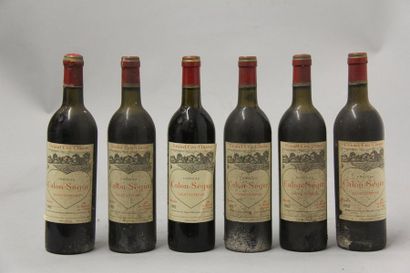 null 6	 bouteilles 	Château 	CALON-SEGUR, 3° cru Saint-Estèphe 		1982	 (es; 1 J,...