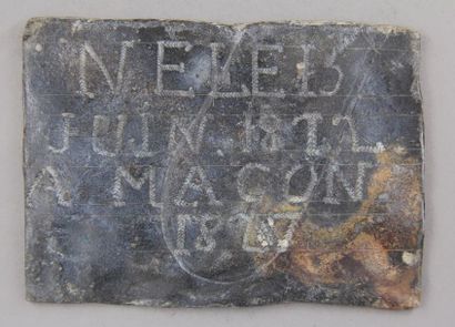 null Engraved rectangular lead plate, dated June 1812 in Macon 1827
9.5 x 13.5 c...