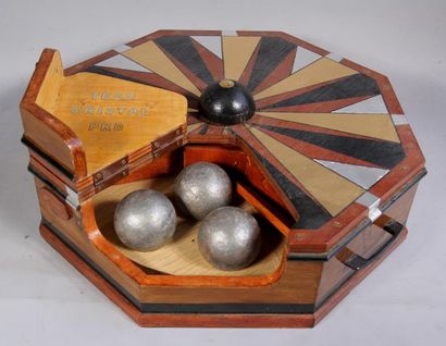 null *Boite de rangements de boules de pétanque en bois, Team cristal Prod.
H : 15...