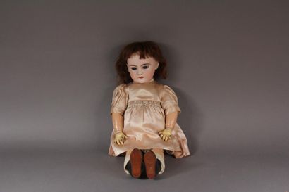  German doll, bisque head, open mouth, marked " SH 1079 DEP " size 9, fixed brown...