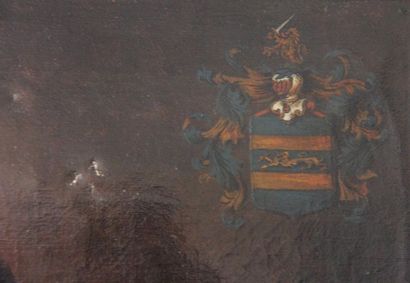 null Henri SPELTDOOREN (XIXème s.)
Portrait d'homme au blason
Huile sur toile signée...