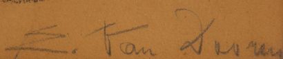 null Edmond van DOOREN (1896-1965)
Tête d'homme
Fusain, crayon blanc signé en bas...