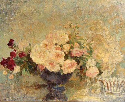 null Marie-Louise PICHOT (1885-)
Nature-morte au bouquet de fleurs
Huile sur toile...