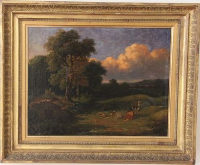 null Ecole du XIXème s.
Paysage
Deux huiles sur toile
33 x 41 cm.