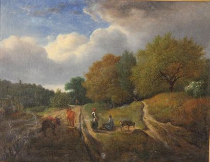 null Ecole du XIXème s.
Paysage
Deux huiles sur toile
33 x 41 cm.