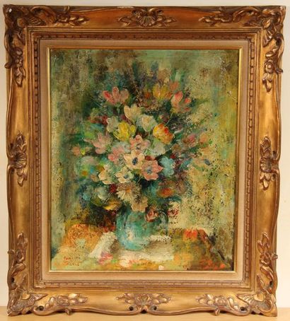 null Santini PONCINI (XXème s.)
Bouquet de fleurs
Huile sur toile signée en bas à...