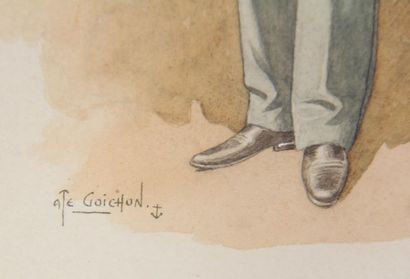 null Auguste GOICHON (1890-1961)
Portrait d'un lieutenant colonel
Aquarelle signée...