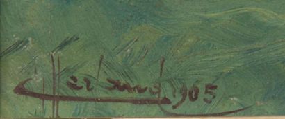 null Emma HERLAND (1856-1947)
Paysage
Deux huiles sur carton signée E. Herland datées...