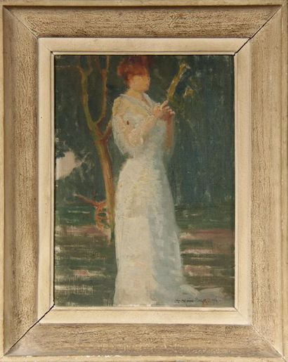 null Frédéric Marius de BUZON (1879-1958)
Femme debout
Huile sur toile contrecollée...