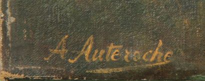 null Alfred AUTEROCHE (1831-1906)
Deux chevaux et un poulain
Huile sur toile signée...