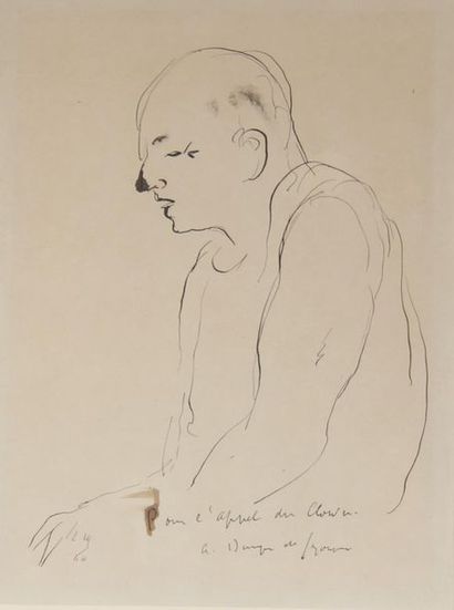 null André DUNOYER DE SEGONZAC (1884-1974)
Clown
Encre de Chine et encre brune.
Signée...