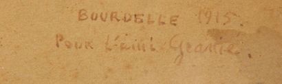 null Emile BOURDELLE (1861-1929)
Dans les tranchées
Aquarelle signée en bas à droite,...
