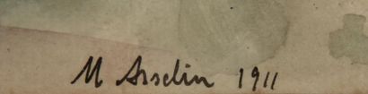 null Maurice ASSELIN (1882-1947)
Bord de plage
Aquarelle signée en bas à droite
23...