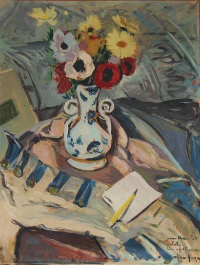 null Arthur FAGES (1902-?)
Nature-morte au bouquet de fleurs
Huile sur toile signée...