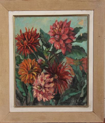null Ore RETAT
Fleurs
Huile sur toile signée en bas à droite
41 x 34 cm. (soulèv...
