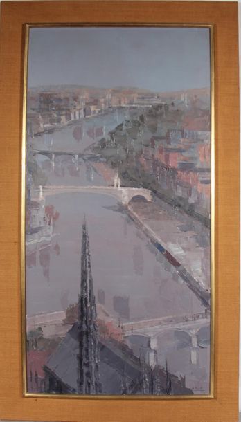 null Humbert STRAGIOTTI (1911-1976)
Notre Dame et la Seine
Huile sur toile signée...