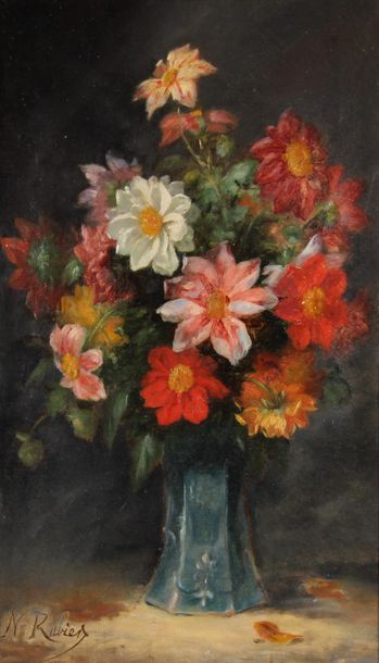 null Narcisse RABIER (XXème s.)
Bouquet de fleurs
Huile sur toile signée en bas à...