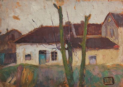 Léon VOGUET (1879-?) Maison à Fontainebleau...