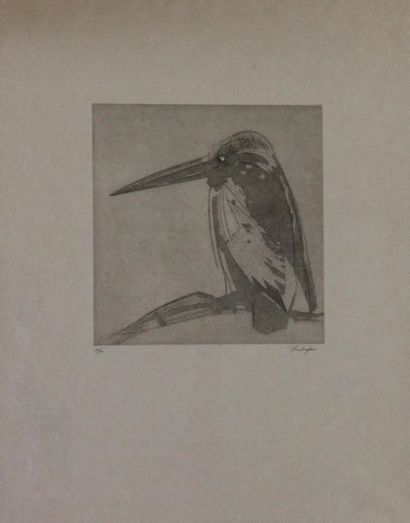 null Yves LEVEQUE (1937-)
Oiseaux
Suite de onze lithographies sur Japon signées et...