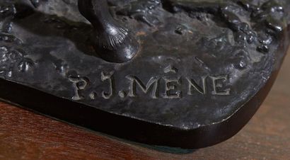 null Pierre-Jules MENE (1810-1879)
Ibrahim
Sculpture en bronze à patine noire, signée...