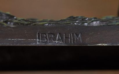 null Pierre-Jules MENE (1810-1879)
Ibrahim
Sculpture en bronze à patine noire, signée...