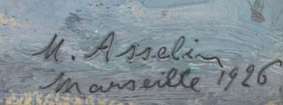 null Maurice ASSELIN (1882-1947)
Le port de Marseille
Huile sur carton signée en...