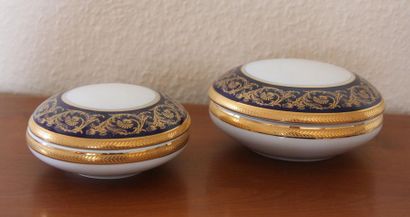 null LIMOGES
Two candy boxes in white, blue and gold porcelain