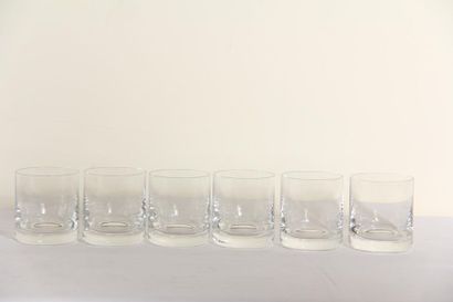 null *SAINT LOUIS
Six crystal whiskey glasses, signed