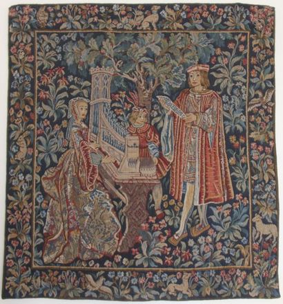 null *Tapestry in the taste of the XVIIth c. representing a family playing spruce
127...