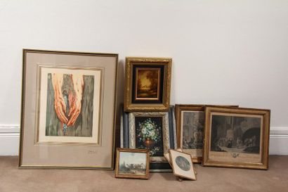 *Batch of eight framed pieces