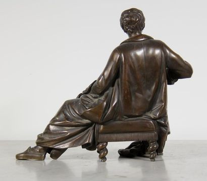 null Ecole moderne
Montesquieu assis tenant de l'Esprit des lois
Sculpture en bronze...