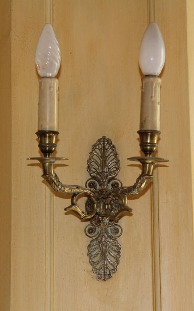 null Pair of two lights bronze wall lights Empire style
H: 20 cm.