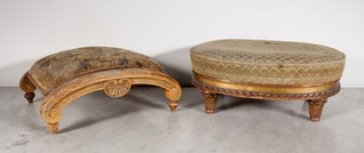 null Two footrests in natural wood and gilded wood
H: 15 W: 36 cm.