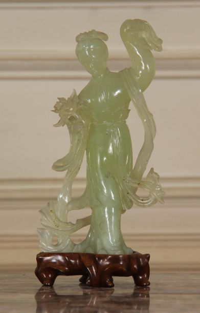 Sculpture in jadeite representing a young...