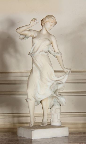 null Antonio FRILLI (c.1880-1920)
The dancer
Sculpture in white marble signed and...