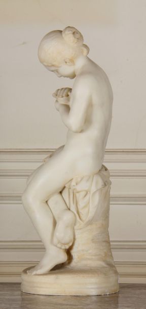 null FINELLI
Jeune fille tenant une tortue dans ses mains
Sculpture en marbre blanc,...
