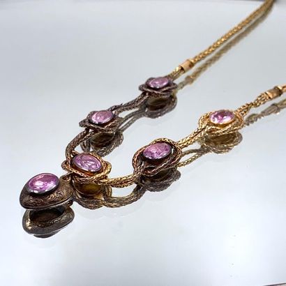 NECKLACE in yellow gold (585‰) braided and...