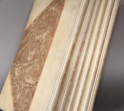 null Claude FARRERE
Contes, 1902
Ensemble de six vol. in-folio manuscrits en demi-parchemin...