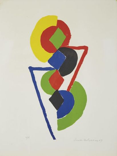 null Sonia DELAUNAY (1885-1979)
Composition
Lithograph signed, numbered 9/75