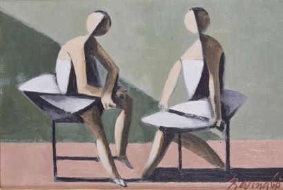 null *Duilio BARNABE (1914-1961)
Two seated
dancers Oil on canvas signed lower right.
24...