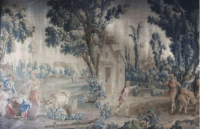 null AUBUSSON 
Le jeu du cheval fondu, after Jean-Baptiste HUET Woolen
tapestry.
Louis...