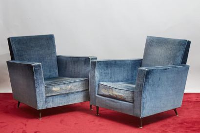 null *Baptistin SPADE (1891-1969
)Suite of two armchairs and two warmers in the model...
