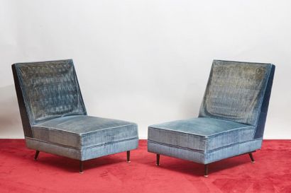 null *Baptistin SPADE (1891-1969)
	Suite de deux fauteuils et deux chauffeuses au...