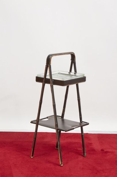 null *Jacques ADNET (1900-1984
)Smoker's table with tubular metal structure covered...