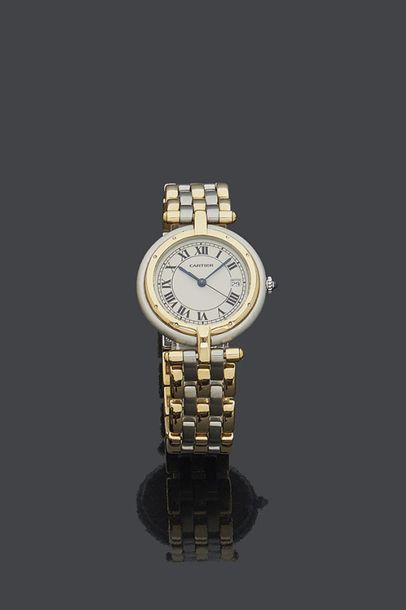 null CARTIER
Bracelet-montre en acier et or jaune 18k modèle Panthère Vendôme, chiffres...