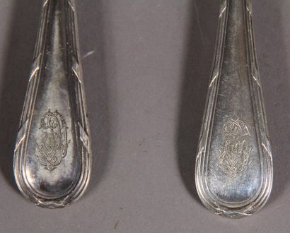 null CARDEILHAC Amélie goldsmith
Nine pieces of cutlery (weight: 1610 g.) and nine...