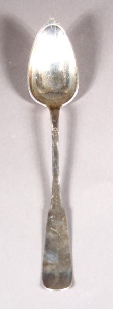 null Sauce spoon in silver 950°/°°° single flat engraved with double coat of arms...