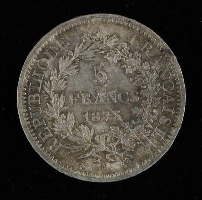 null Une pièce de 5 FF Hercule en argent 1873