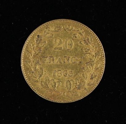 null *A 1865 Belgian 20 F gold coin