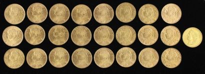 null *Vingt cinq pièces de 20 Francs Suisse en or